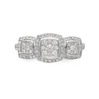 14K White Gold Complete Diamond Cluster Engagement Ring
