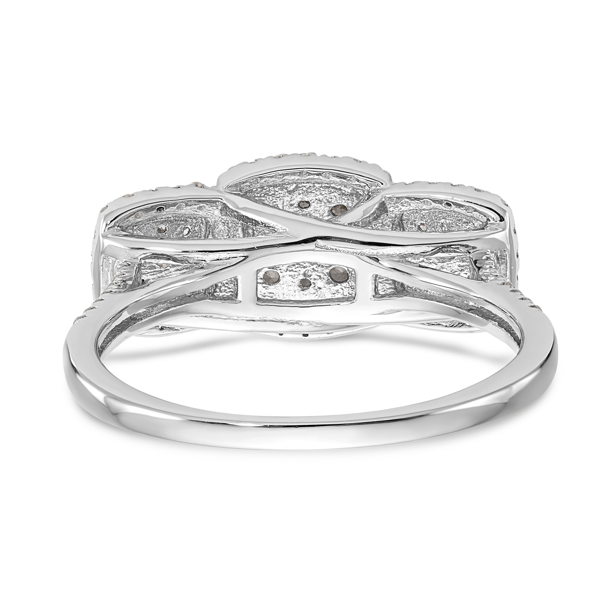 14K White Gold Complete Diamond Cluster Engagement Ring