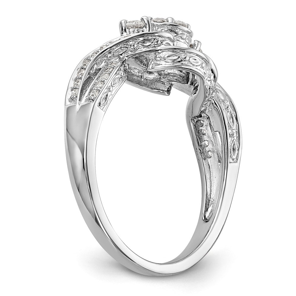 14K White Gold Complete Diamond Cluster Engagement Ring