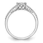 14K White Gold Halo Cluster 1/2 carat Diamond Complete Engagement Ring
