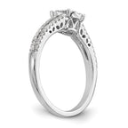 14K White Gold Halo Cluster 1/2 carat Diamond Complete Engagement Ring