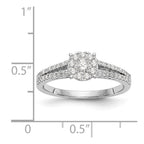 14K White Gold Complete Diamond Cluster Engagement Ring