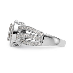 14K White Gold Complete Diamond Cluster Engagement Ring