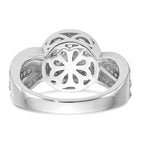 14K White Gold Complete Diamond Cluster Engagement Ring