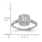 14K White Gold Complete Diamond Cluster Engagement Ring