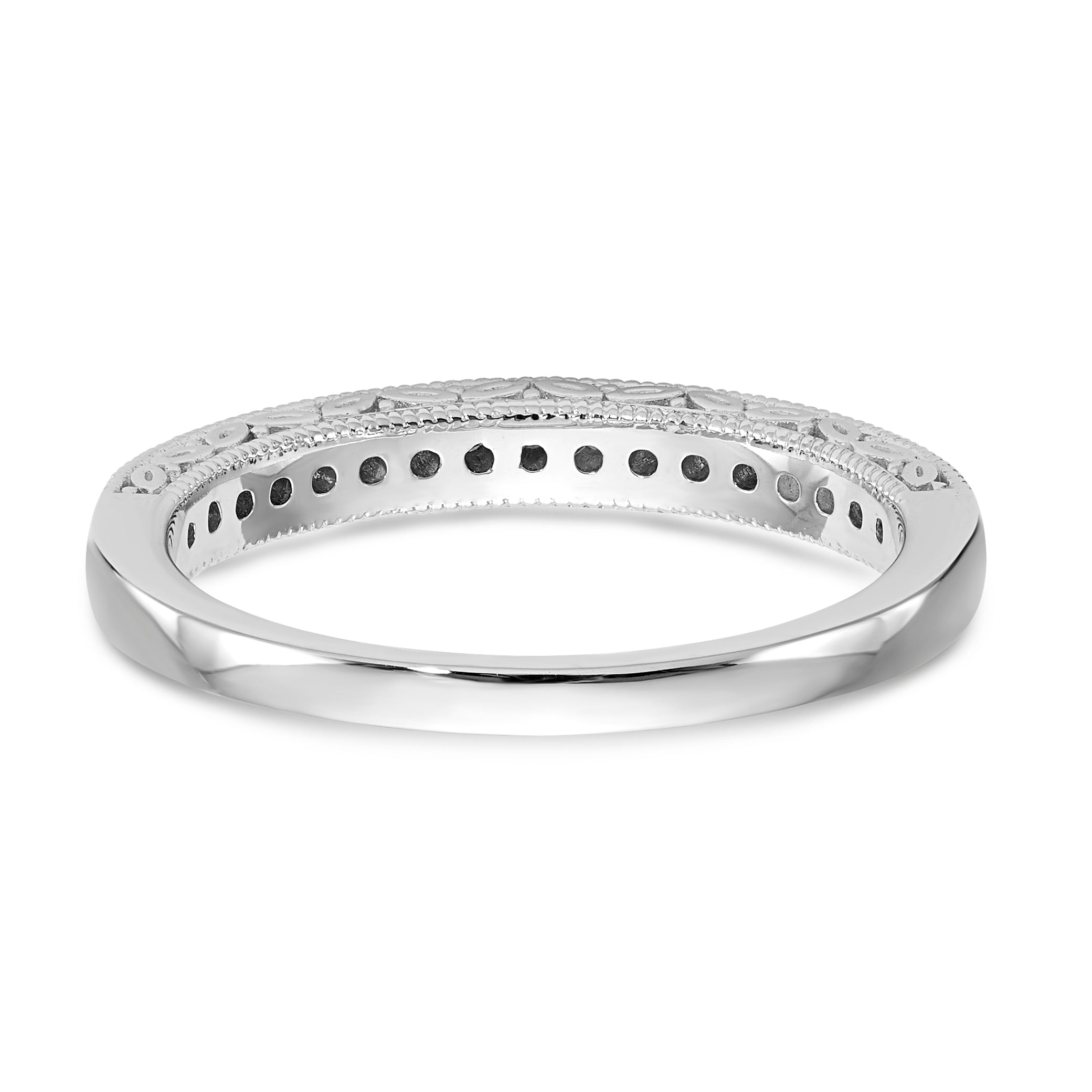 14K White Gold 1/5 carat Diamond Complete Wedding Band