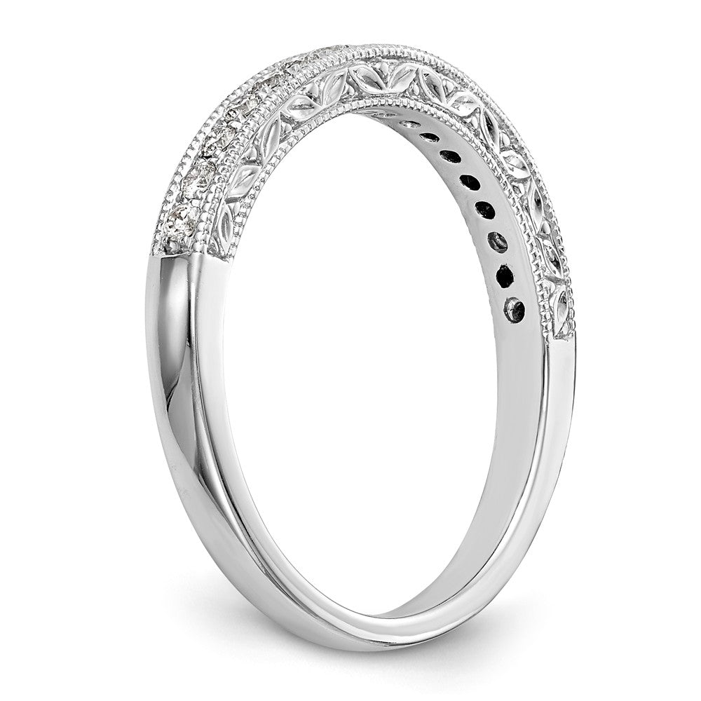 14K White Gold 1/5 carat Diamond Complete Wedding Band