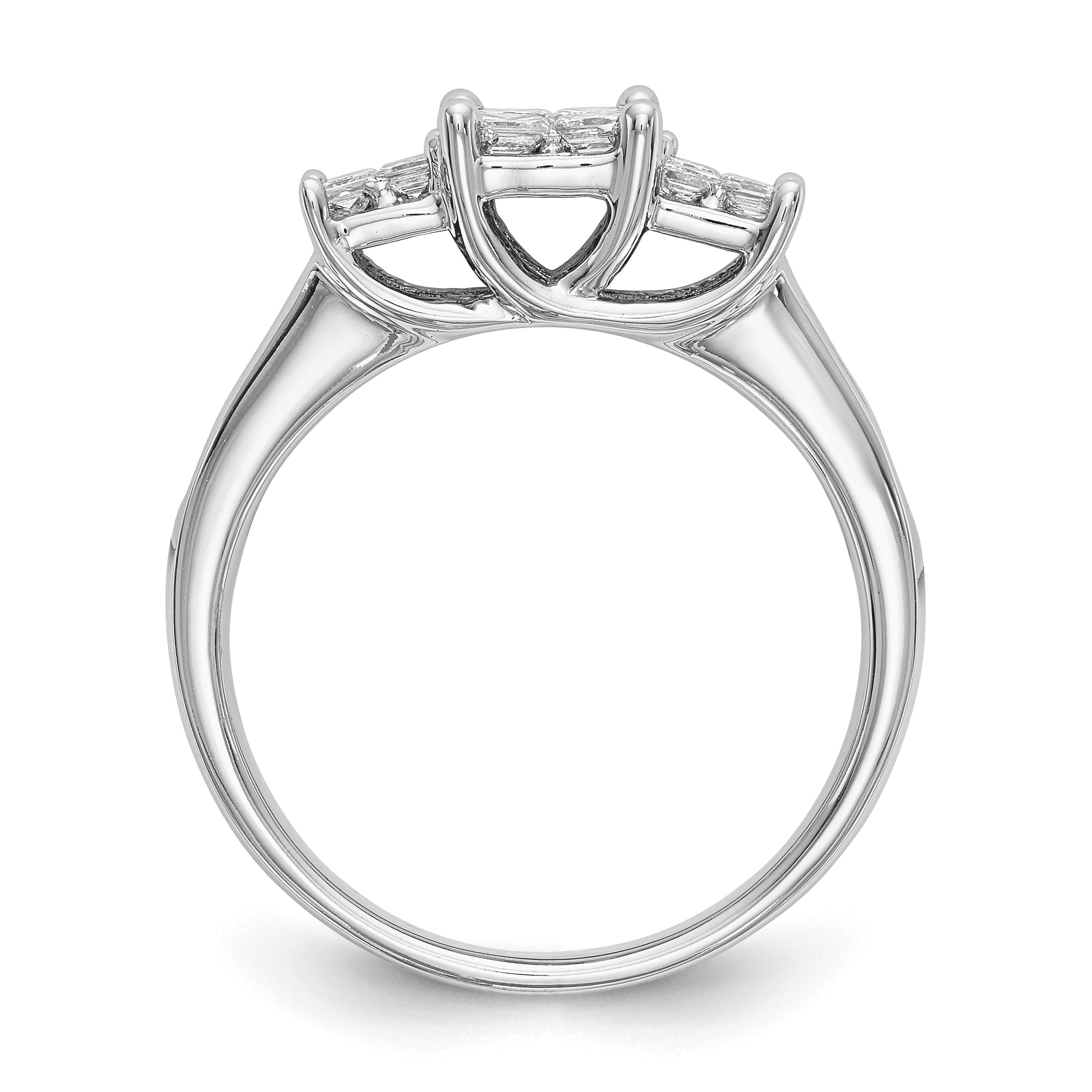 14K White Gold Complete Diamond Cluster Engagement Ring Secondary image