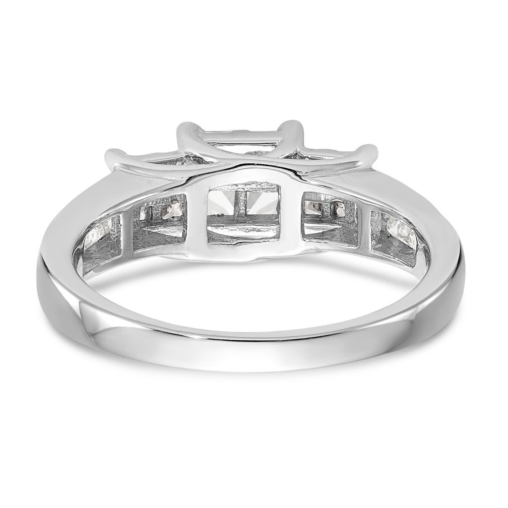 14K White Gold Complete Diamond Cluster Engagement Ring