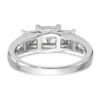 14K White Gold Complete Diamond Cluster Engagement Ring