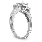 14K White Gold Complete Diamond Cluster Engagement Ring