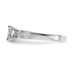 14K White Gold Square Cluster 3/4 carat Princess Diamond Complete Engagement Ring