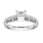 14K White Gold Square Cluster 3/4 carat Princess Diamond Complete Engagement Ring