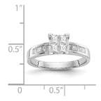 14K White Gold Complete Diamond Cluster Engagement Ring