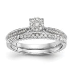 14K White Gold Complete Diamond Cluster Engagement Ring