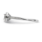 14K White Gold Square Halo Cluster 1/5 carat Diamond Complete Engagement Ring