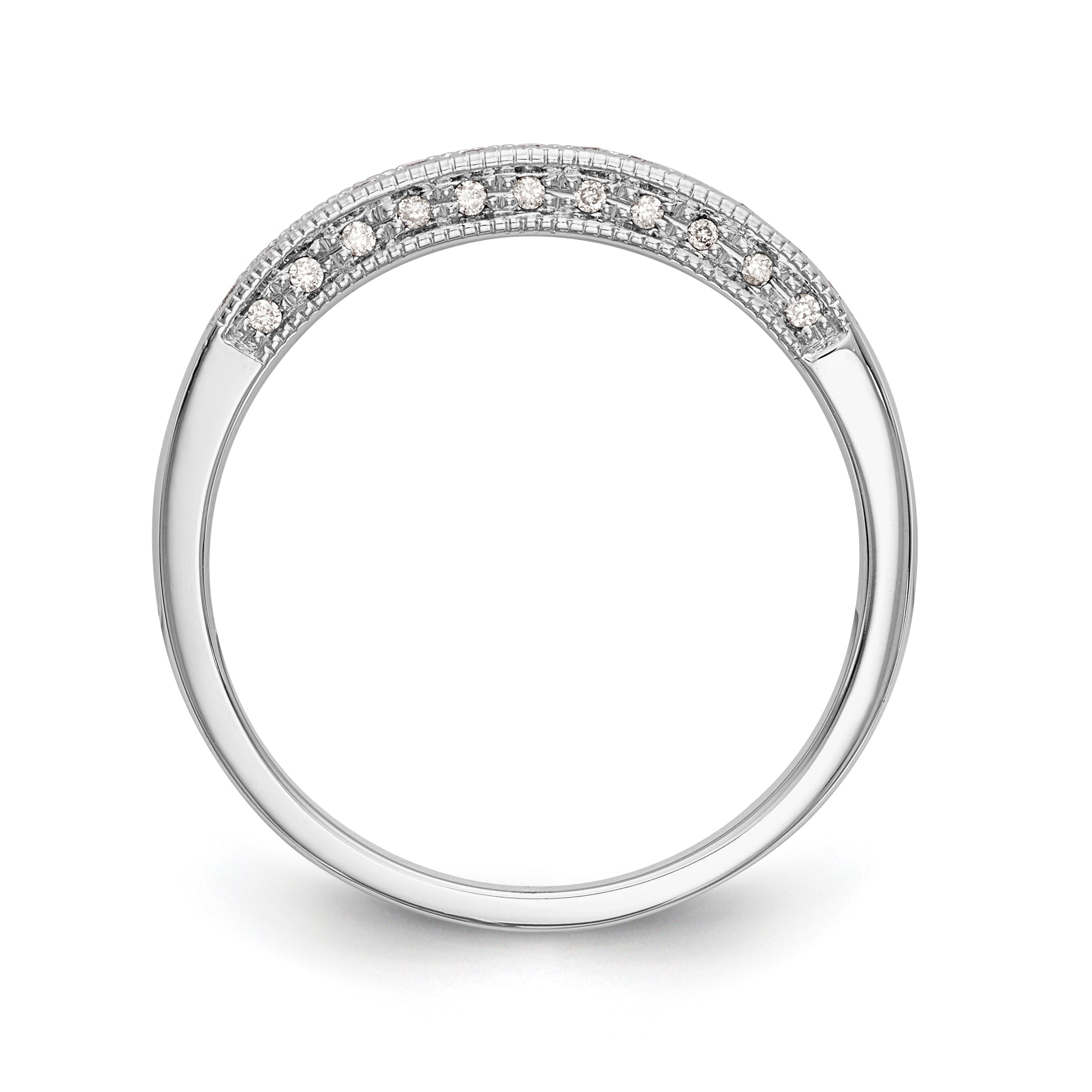 14K White Gold 1/6 carat Diamond Complete Wedding Band Secondary image