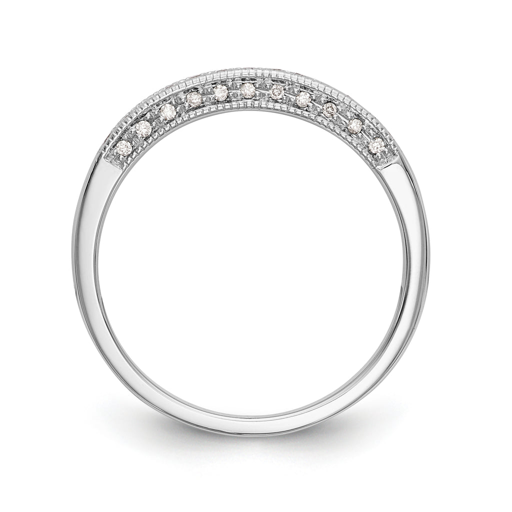 14K White Gold 1/6 carat Diamond Complete Wedding Band