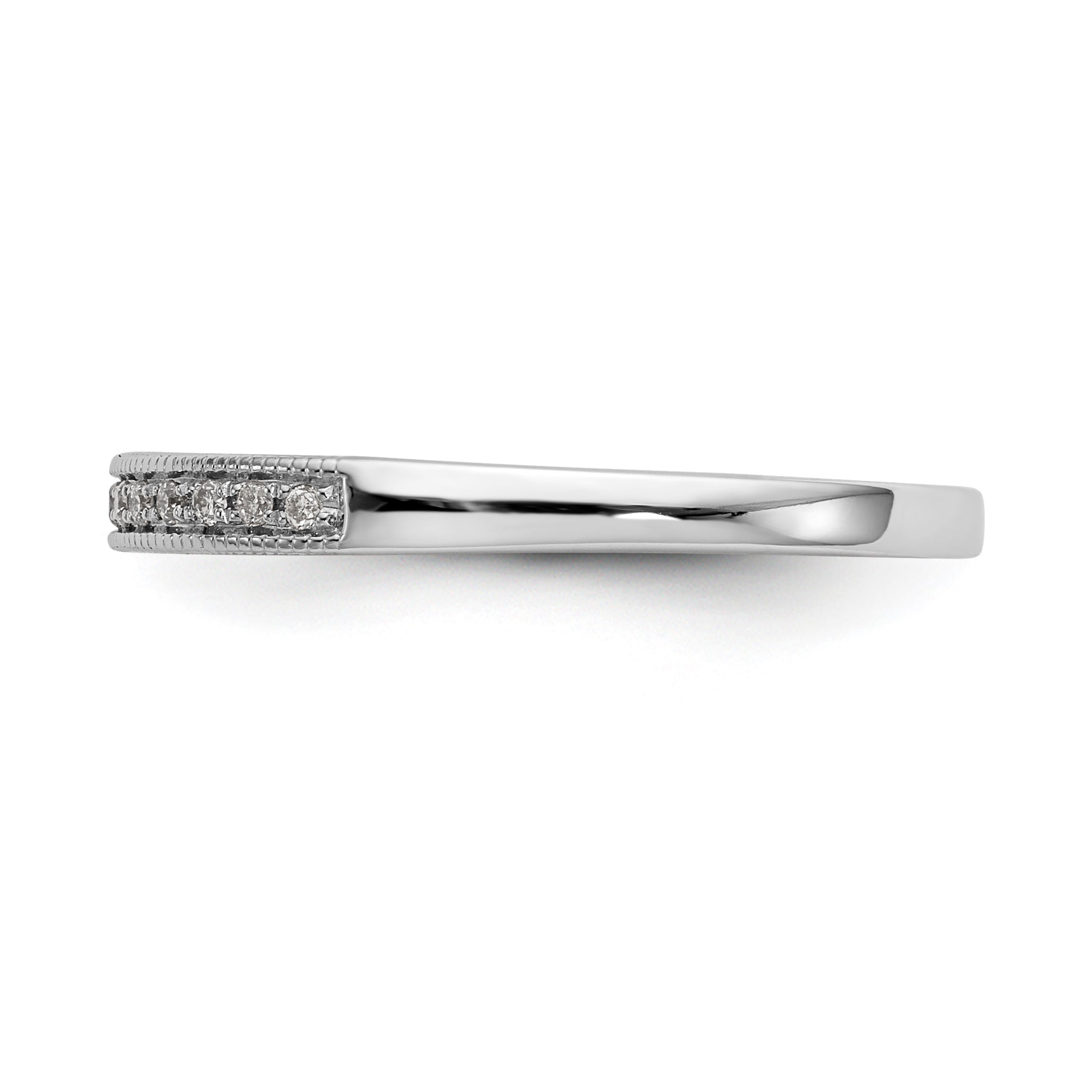 14K White Gold 1/6 carat Diamond Complete Wedding Band