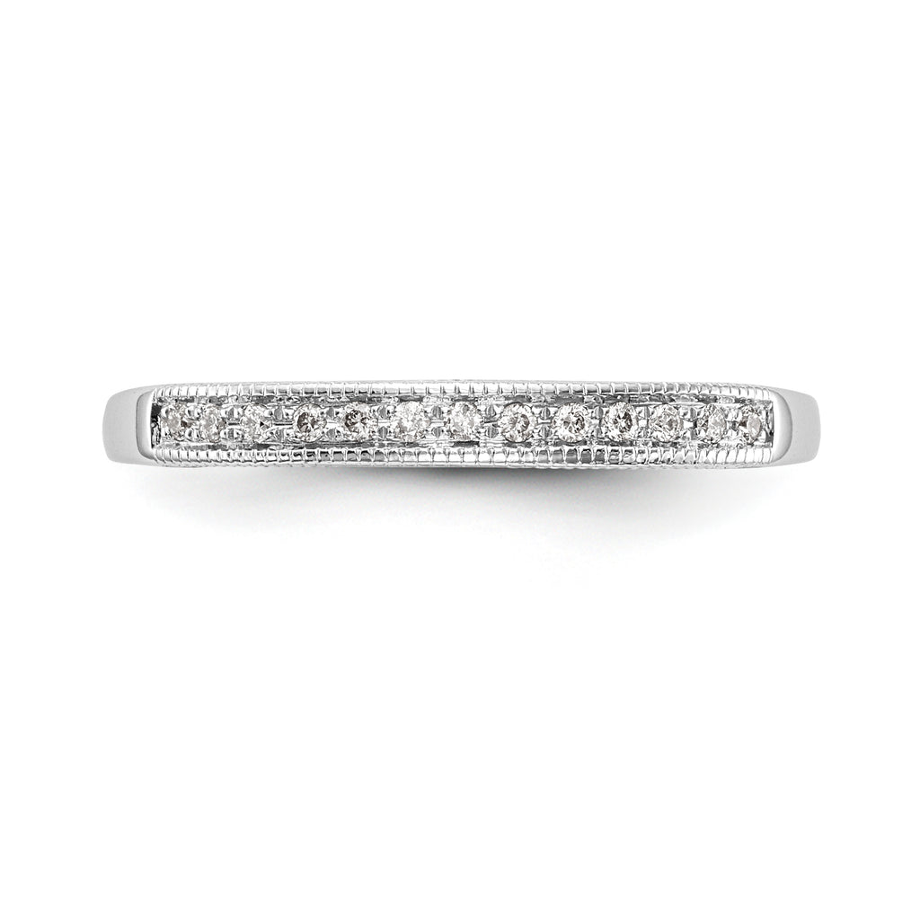 14K White Gold 1/6 carat Diamond Complete Wedding Band