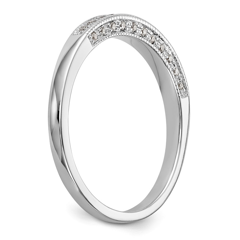 14K White Gold 1/6 carat Diamond Complete Wedding Band