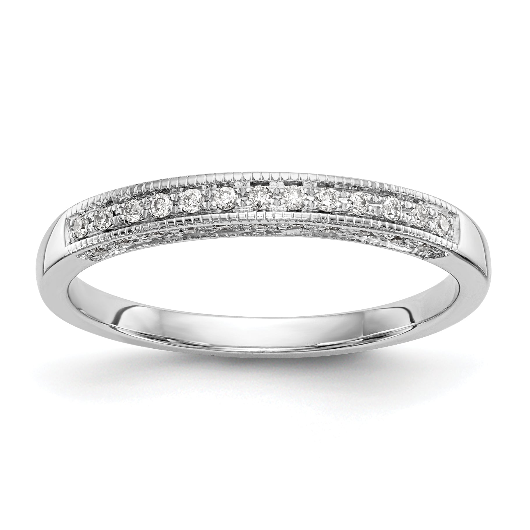 14K White Gold 1/6 carat Diamond Complete Wedding Band Main image