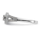 14K White Gold Square Halo Cluster 1/2 carat Diamond Complete Engagement Ring