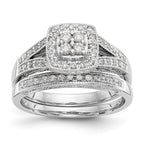 14K White Gold Complete Diamond Cluster Engagement Ring