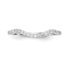 14K White Gold 1/5 carat Diamond Contoured Complete Wedding Band