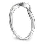 14K White Gold 1/5 carat Diamond Contoured Complete Wedding Band