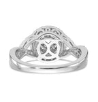14K White Gold Halo Cluster 3/4 carat Diamond Complete Engagement Ring