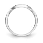 14K White Gold 1/10 carat Diamond Contoured Complete Wedding Band
