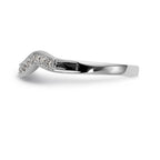 14K White Gold 1/10 carat Diamond Contoured Complete Wedding Band