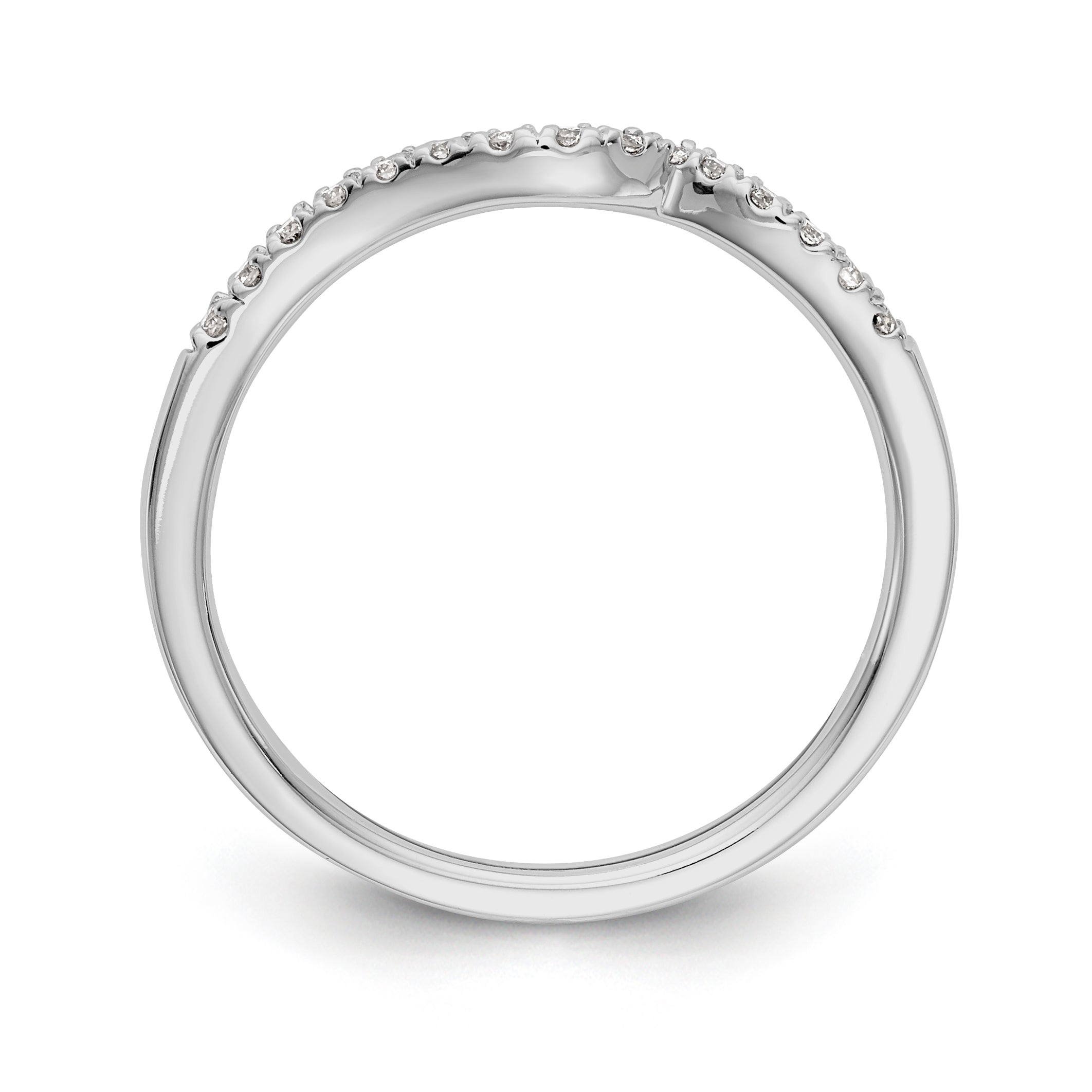 14K White Gold Diamond Wedding Band