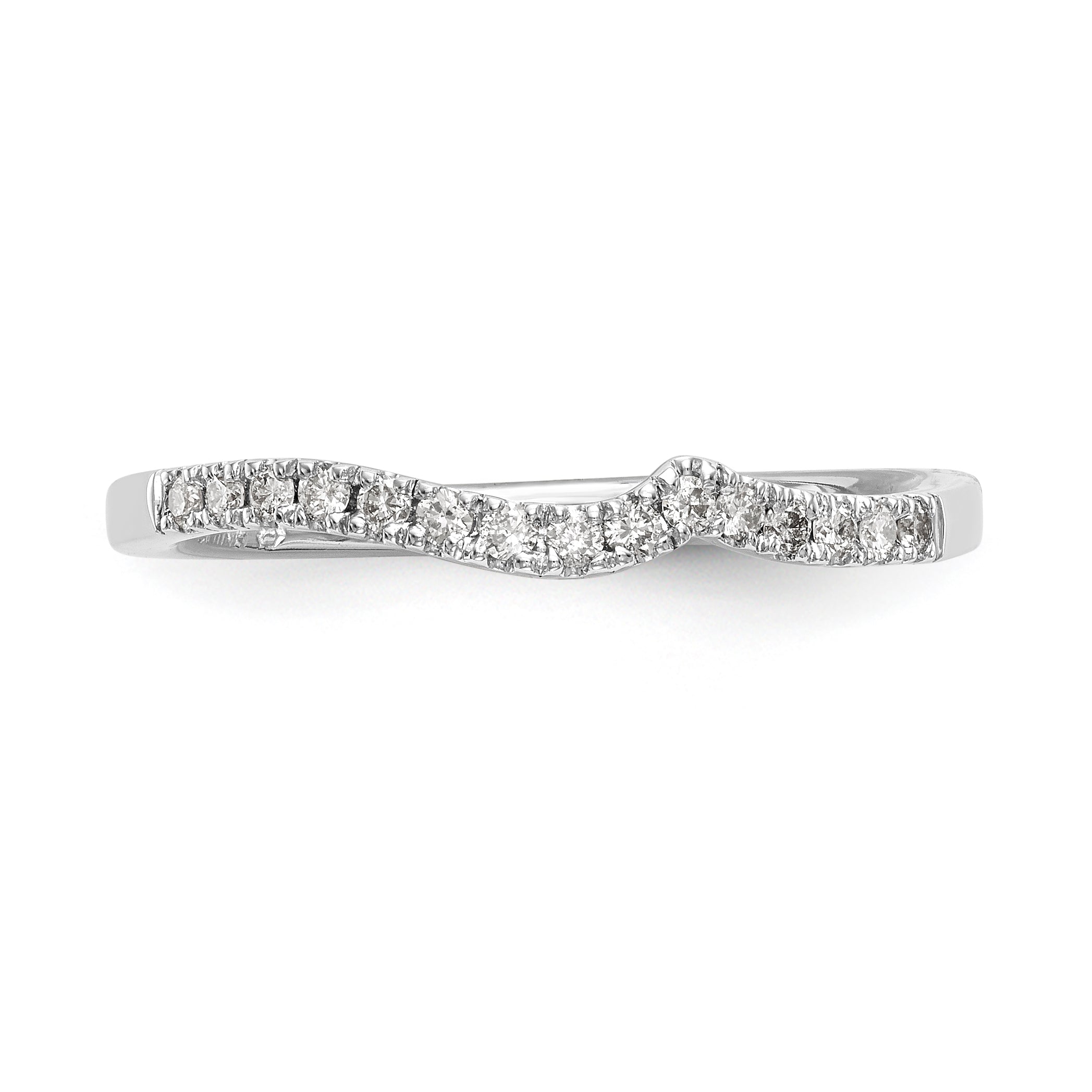 14K White Gold Diamond Wedding Band