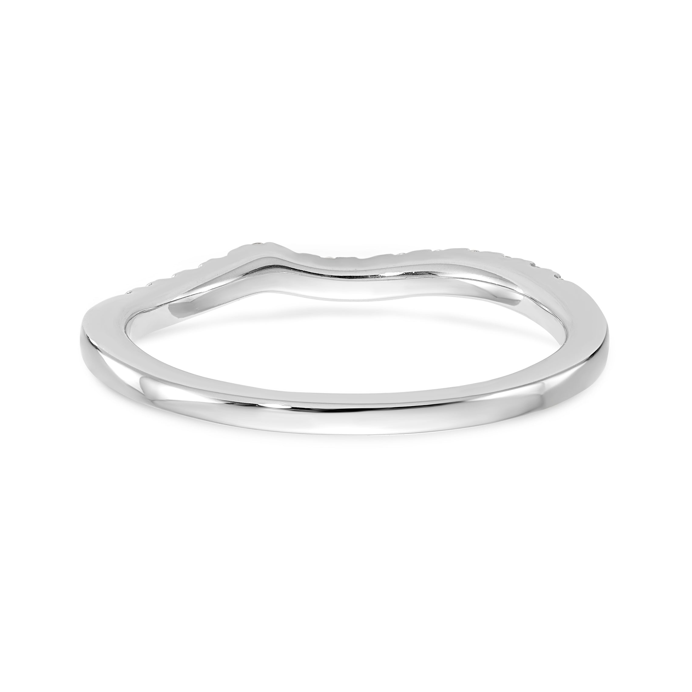 14K White Gold Diamond Wedding Band