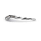 14K White Gold 1/20 carat Diamond Contoured Complete Wedding Band