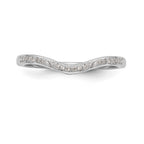 14K White Gold 1/20 carat Diamond Contoured Complete Wedding Band