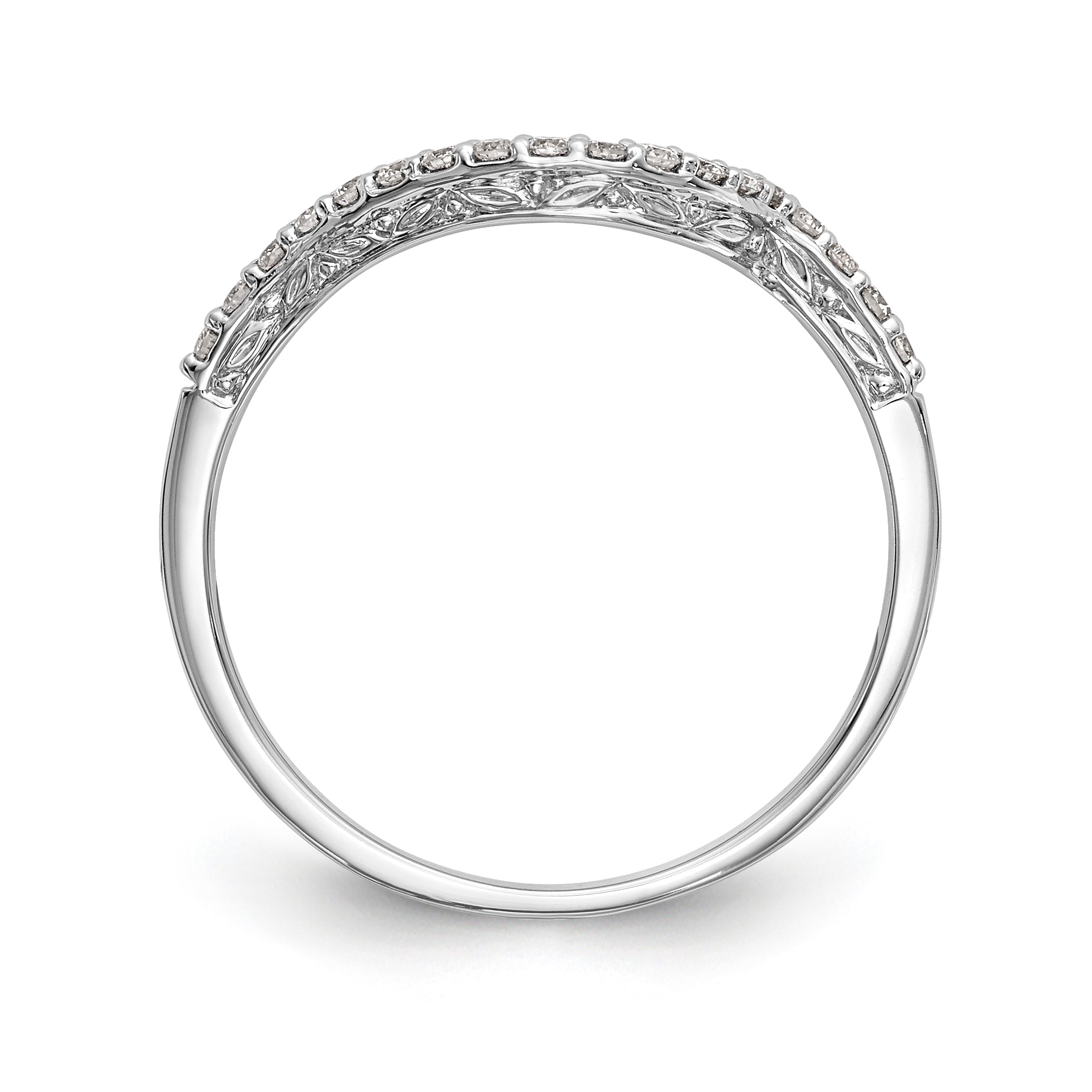 14K White Gold Diamond Wedding Band