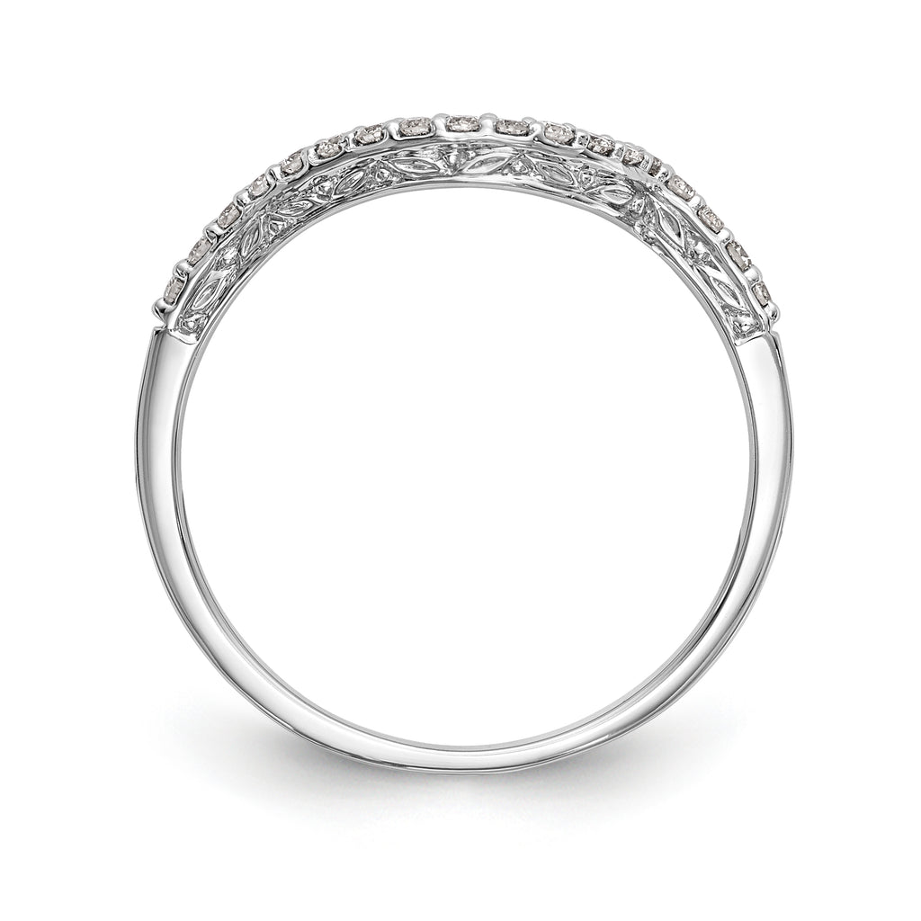 14K White Gold Diamond Wedding Band
