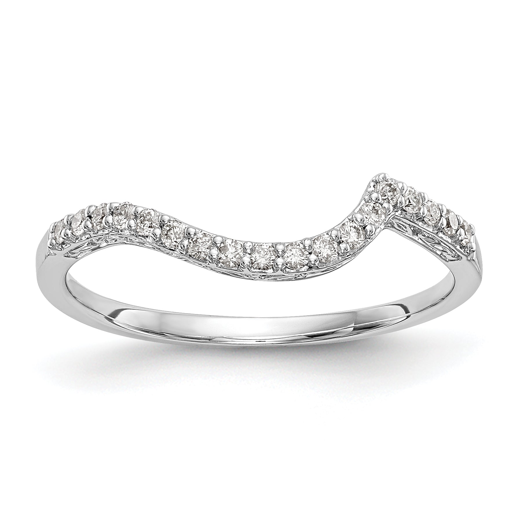 14K White Gold Diamond Wedding Band