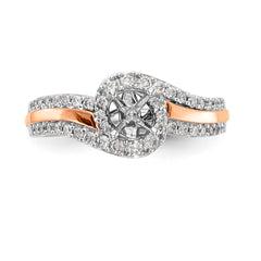 14K Two-tone Peg Set Diamond Semi-mount By-Pass Engagement Ring
