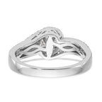 14K Two-tone Peg Set Diamond Semi-mount By-Pass Engagement Ring