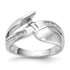 14K White Gold Diamond Semi-mount By-Pass Engagement Ring