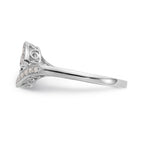 14K White Gold By-Pass Peg Set 1/4 carat Diamond Semi-mount Engagement Ring