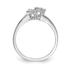 14K White Gold 1/20 carat Diamond Contoured Complete Wedding Band
