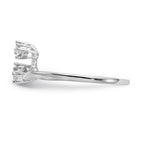 14K White Gold 1/20 carat Diamond Contoured Complete Wedding Band