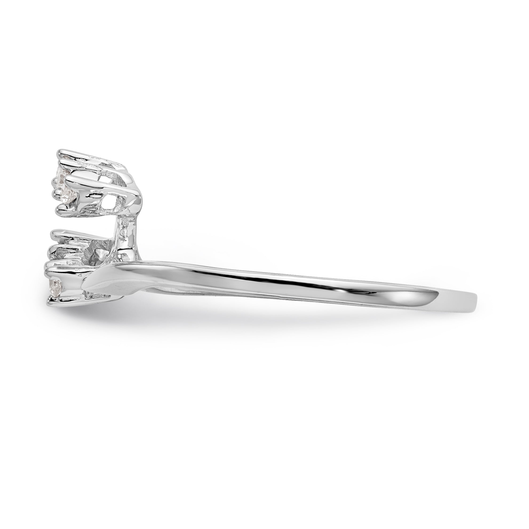 14K White Gold 1/20 carat Diamond Contoured Complete Wedding Band