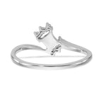 14K White Gold 1/20 carat Diamond Contoured Complete Wedding Band