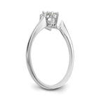 14K White Gold 1/20 carat Diamond Contoured Complete Wedding Band
